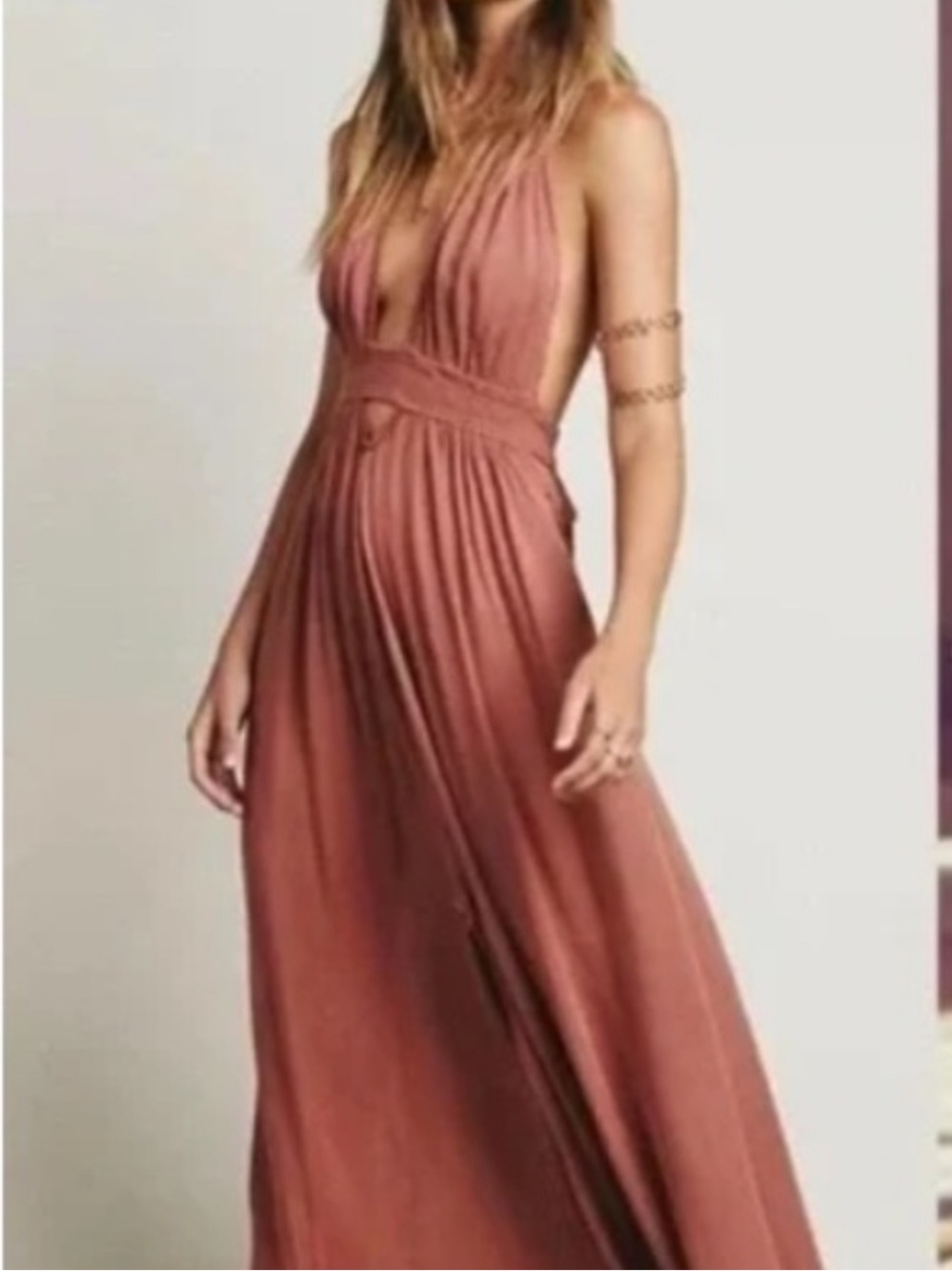 Free People Look Into the Sun Maxi Dress in Warm Rust. Women’s Large - Picture 2 of 11